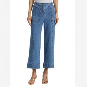 CINQ A SEPT BENJI MID-RISE WIDE-LEG JEANS